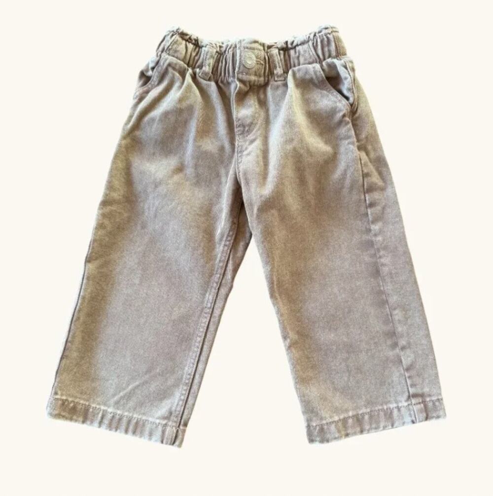 H&M Toddler Taupe Cotton Pants Elastic Waist 2T